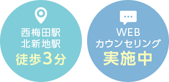 西梅田駅北新地駅徒歩3分 WEBカウンセリング実施中